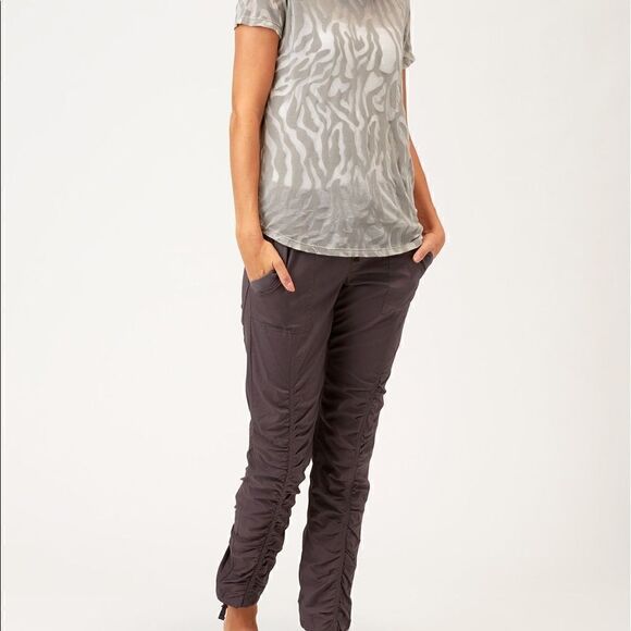 XCVI Cotton Stretch poplin Charcoal Women’s Drawstring Waist Pant NWT pockets - Picture 1 of 8